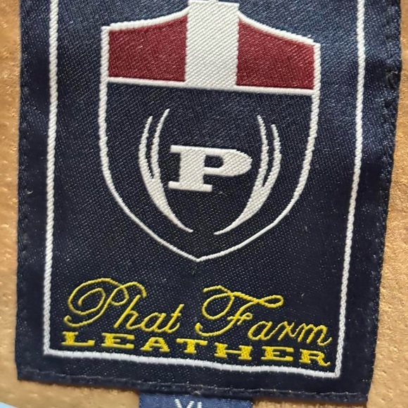 Vintage Phat Farm Men's Brown Leather Field Jacket - Picture 5 of 8